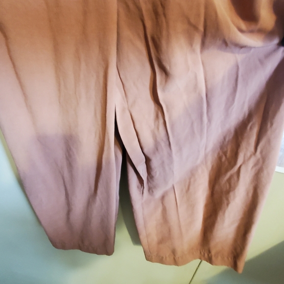 MING CASUAL JUMPSUIT. SZ MED. CLAY BROWN WIDE LEGS. VNECK - Picture 2 of 9